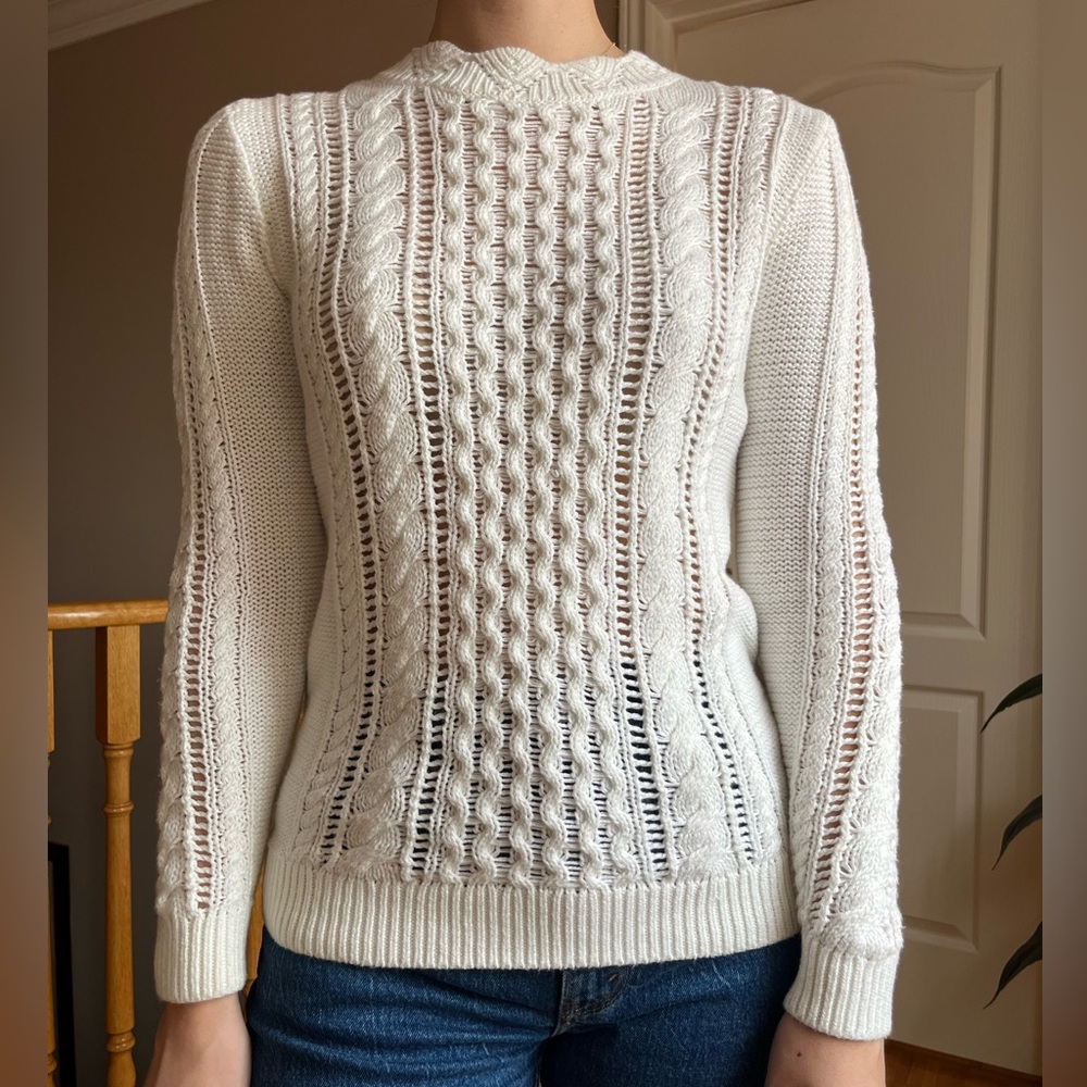 White knit sweater